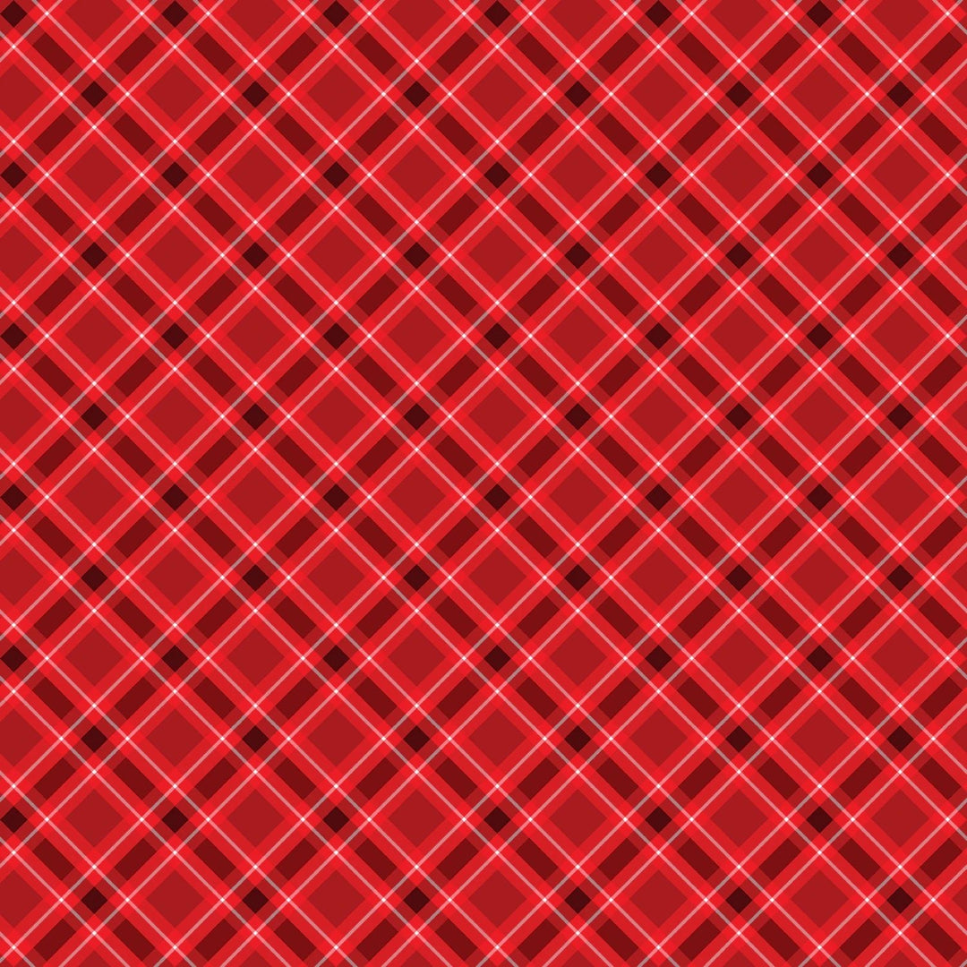 Plaid Red | 108” Cotton (14944WB - 10) - Sold in UNITS of 1/4 metre - Maple Leaf Quilting Company Ltd.