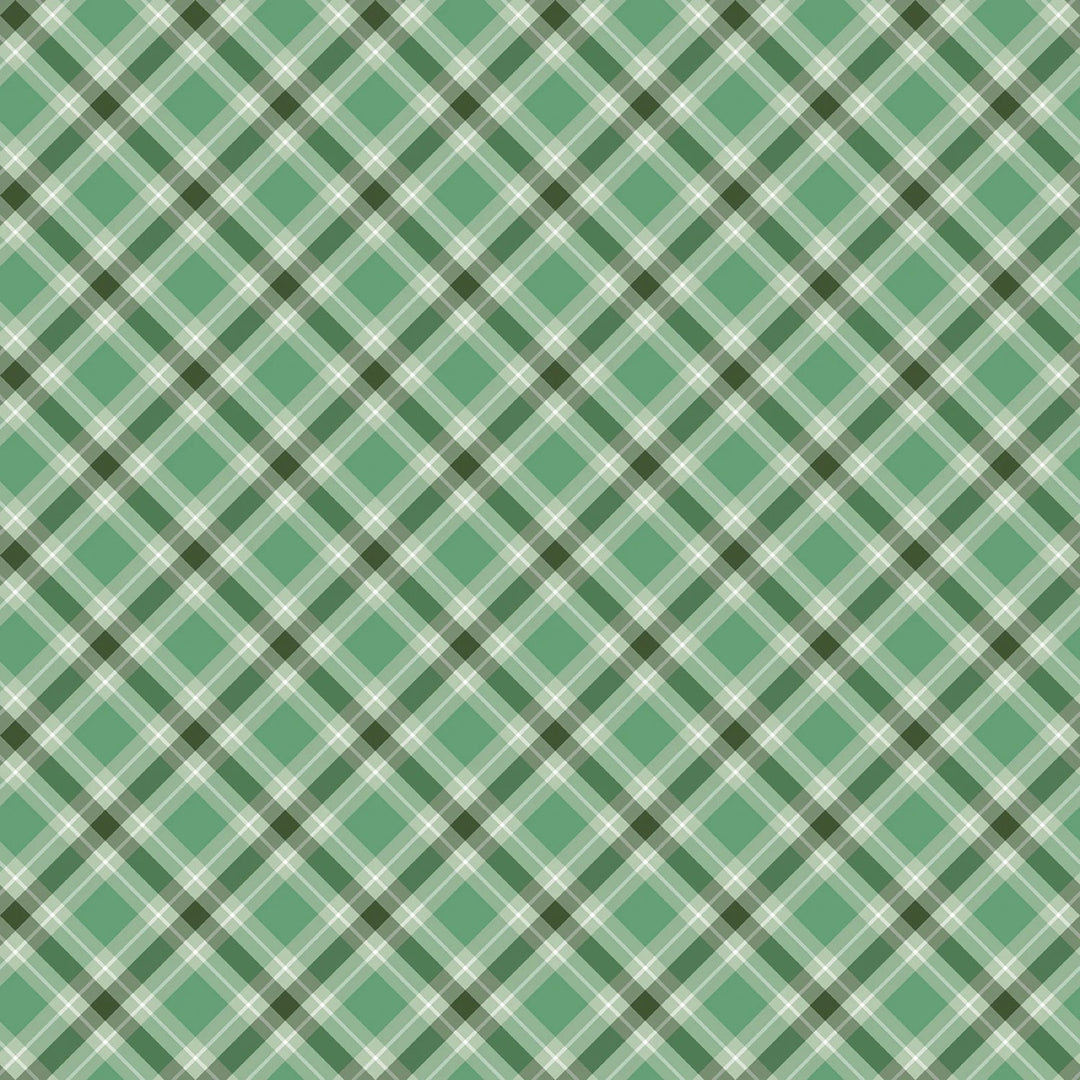 Plaid Sage Green | 108” Cotton (14944WB - 44) - Sold in UNITS of 1/4 metre - Maple Leaf Quilting Company Ltd.
