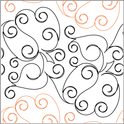 Pretty Pumpkins - 9.5" Paper Pantograph - Maple Leaf Quilting Company Ltd.