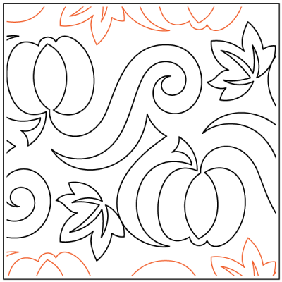Pumpkin Maple – 10” Paper Pantograph - Maple Leaf Quilting Company Ltd.