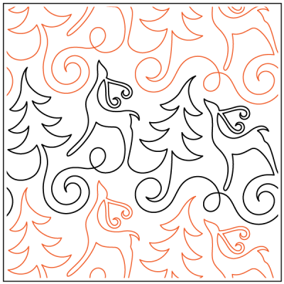 Reindeer Hearts - 9.5” Paper Pantograph - Maple Leaf Quilting Company Ltd.