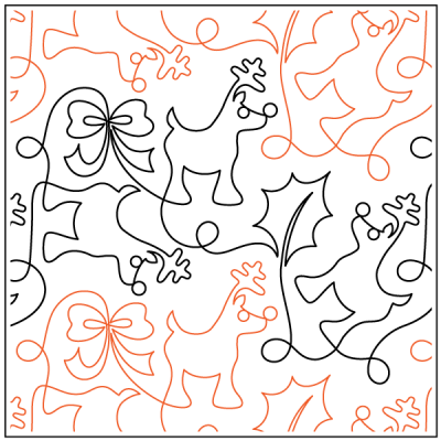 Reindeer Play – 13” Paper Pantograph - Maple Leaf Quilting Company Ltd.
