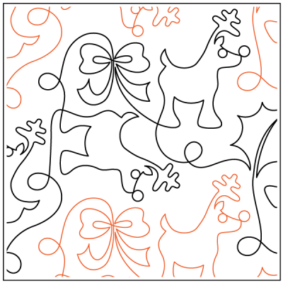 Reindeer Play – 13” Paper Pantograph - Maple Leaf Quilting Company Ltd.