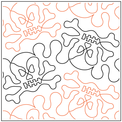 Skull and Crossbone – 15” Paper Pantograph - Maple Leaf Quilting Company Ltd.