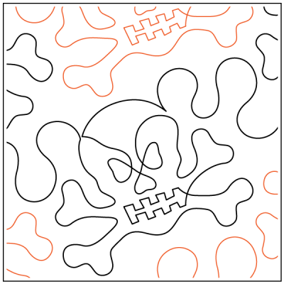 Skull and Crossbone – 15” Paper Pantograph - Maple Leaf Quilting Company Ltd.