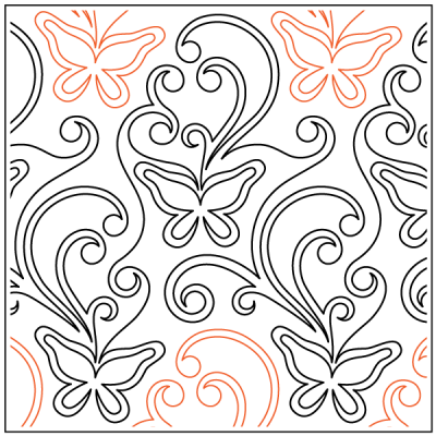 Swirling Butterflies - 14” Paper Pantograph - Maple Leaf Quilting Company Ltd.