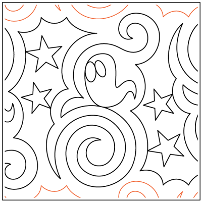 Swirly Ghost – 10” Paper Pantograph - Maple Leaf Quilting Company Ltd.