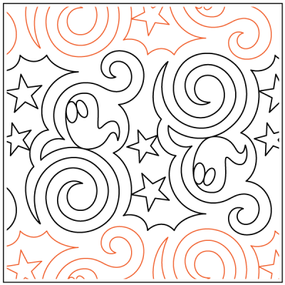 Swirly Ghost – 10” Paper Pantograph - Maple Leaf Quilting Company Ltd.