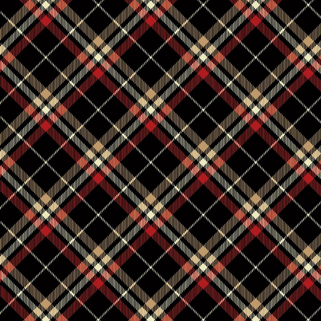 Tartan Plaid - Black | 108” Cotton (14992WB - 12) - Sold in UNITS of 1/4 metre - Maple Leaf Quilting Company Ltd.