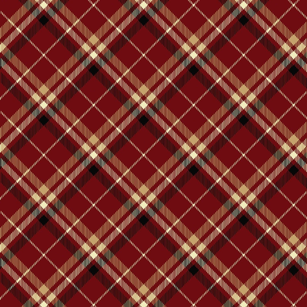 Tartan Plaid - Burgundy | 108” Cotton (14992WB - 87) - Sold in UNITS of 1/4 metre - Maple Leaf Quilting Company Ltd.