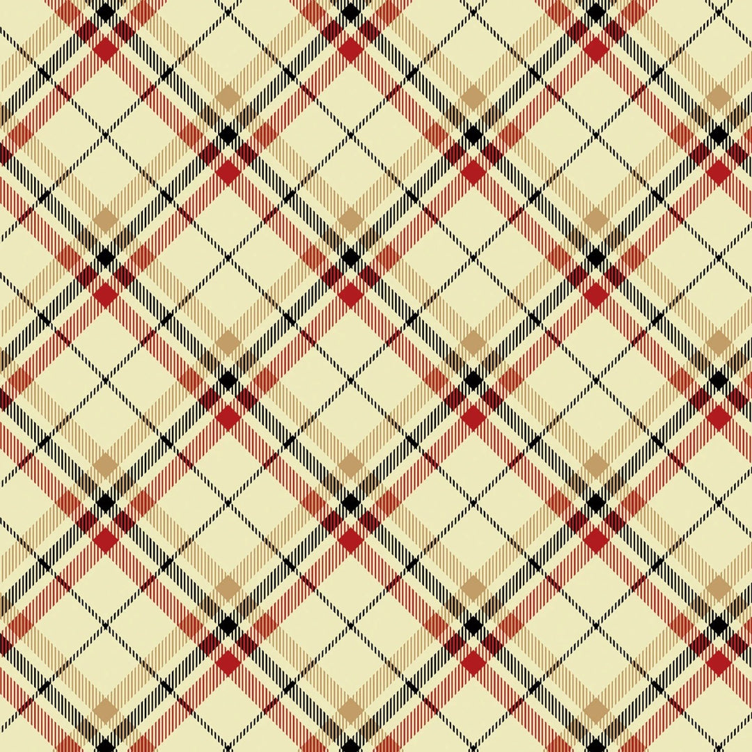 Tartan Plaid - Cream | 108” Cotton (14992WB - 07) - Sold in UNITS of 1/4 metre - Maple Leaf Quilting Company Ltd.