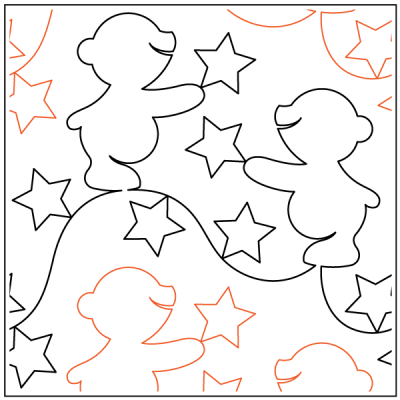 Teddy Star - 11” Paper Pantograph - Maple Leaf Quilting Company Ltd.