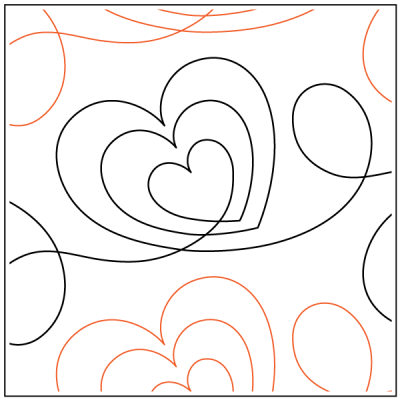Three of Hearts – 8.5” Paper Pantograph - Maple Leaf Quilting Company Ltd.