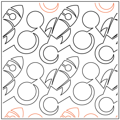 To The Moon – 7.25” Paper Pantograph - Maple Leaf Quilting Company Ltd.