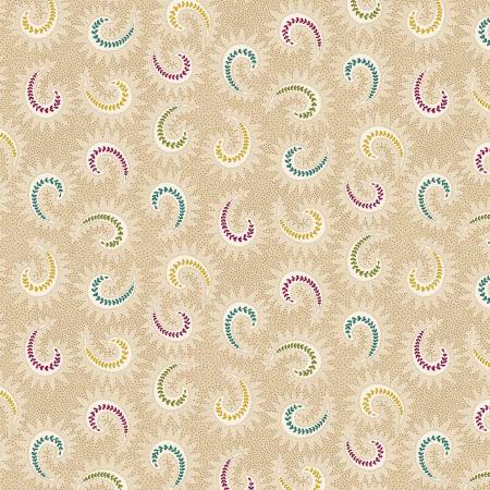 Toast Stylized Paisley 108" Cotton (1830 - 44) – Sold in UNITS of ¼ metre - Maple Leaf Quilting Company Ltd.