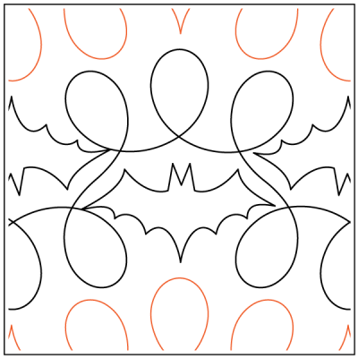 Triple Loop Bats – 8.5” Paper Pantograph - Maple Leaf Quilting Company Ltd.