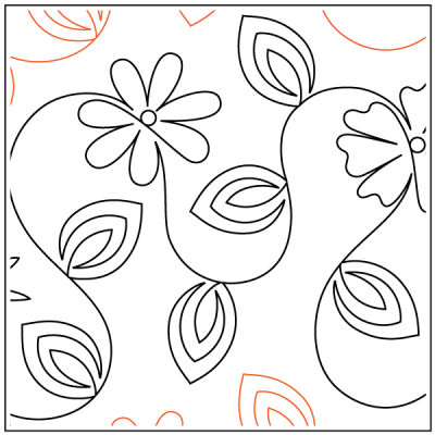 Villa In Bloom – 14” Paper Pantograph - Maple Leaf Quilting Company Ltd.