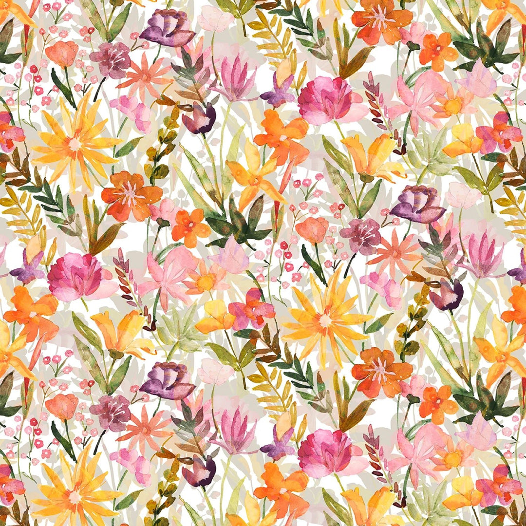 Watercolour Floral - Multi | 108” Cotton (WGAW5928 - MU) - Sold in UNITS of 1/4 metre - Maple Leaf Quilting Company Ltd.