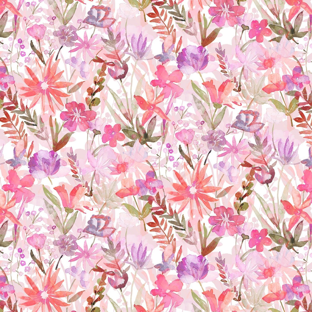 Watercolour Floral - Pink | 108” Cotton (WGAW5928 - PC) - Sold in UNITS of 1/4 metre - Maple Leaf Quilting Company Ltd.