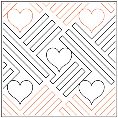 Woven Hearts – 9” Paper Pantograph - Maple Leaf Quilting Company Ltd.