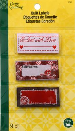 Sew In Embroidered Labels Quilted With Love - Dritz ( 3243)