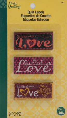 Sew In Embroidered Quilt Labels - With Love (3342D)