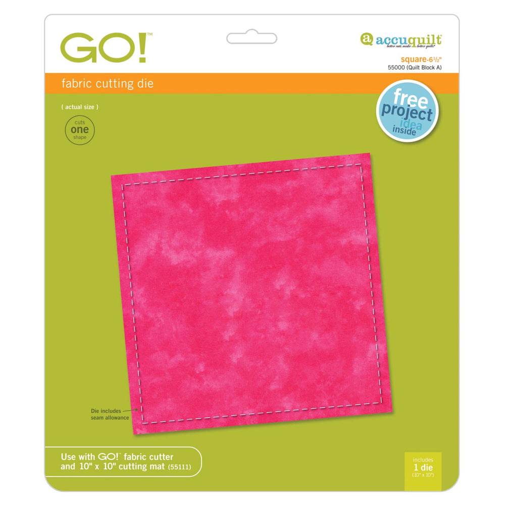 GO! Square - 6 1/2" (6" Finished) Die (55000)-Accuquilt-Accuquilt-Maple Leaf Quilting Company Ltd.