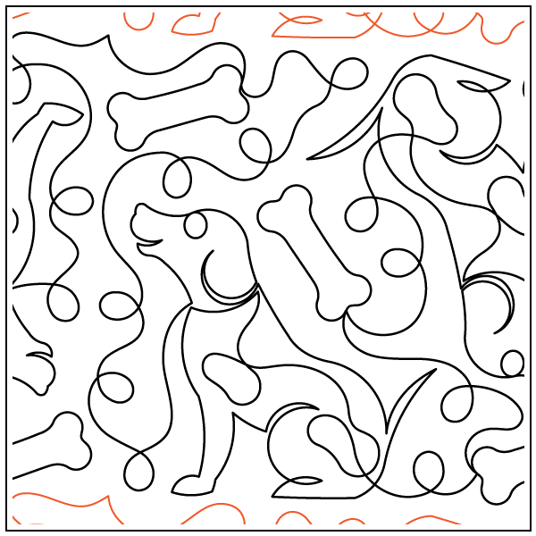 Dogs and Bones UE – 12.5” Paper Pantograph - Maple Leaf Quilting Company Ltd.