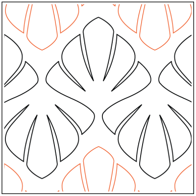 Fan Tails - 9” Paper Pantograph - Maple Leaf Quilting Company Ltd.
