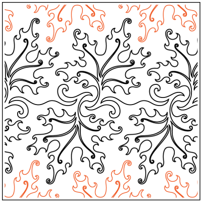 Fire Maple - 16.5” Paper Pantograph - Maple Leaf Quilting Company Ltd.