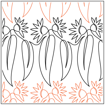 Flowering Gum - 9” Paper Pantograph - Maple Leaf Quilting Company Ltd.