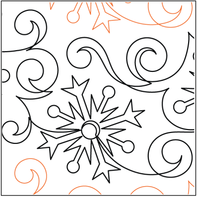 Flurries UE – 12.75” Paper Pantograph - Maple Leaf Quilting Company Ltd.