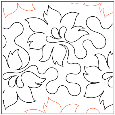 Garden Flower UE – 11.5” Paper Pantograph - Maple Leaf Quilting Company Ltd.