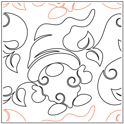 Garden Gnome - 10” Paper Pantograph - Maple Leaf Quilting Company Ltd.