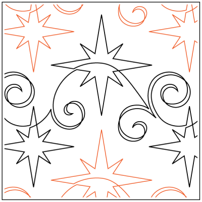 Glimmering Stars - 12” Paper Pantograph - Maple Leaf Quilting Company Ltd.