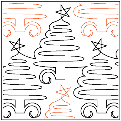 Lorien's Christmas Trees UE – 13” Paper Pantograph - Maple Leaf Quilting Company Ltd.