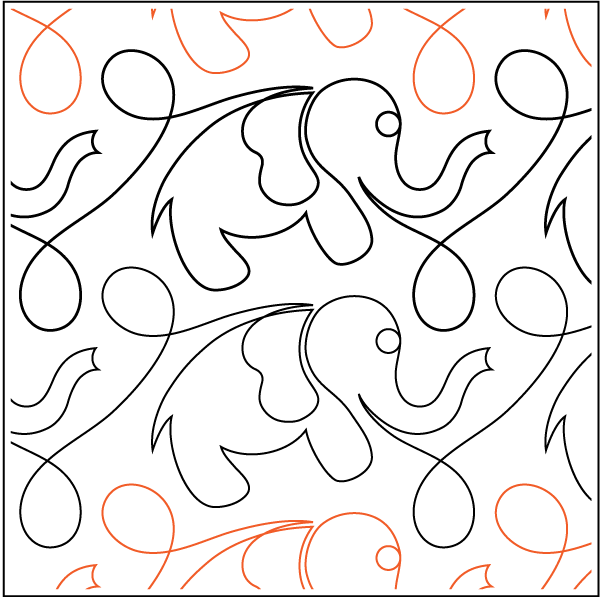 Playful Elephants - 7” Paper Pantograph - Maple Leaf Quilting Company Ltd.