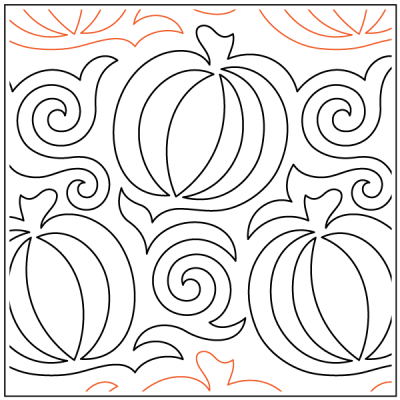Pumpkin Magic UE - 10" Paper Pantograph - Maple Leaf Quilting Company Ltd.