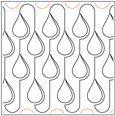 Rainfall - 12.5” Paper Pantograph - Maple Leaf Quilting Company Ltd.