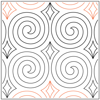 Spirals and Diamonds UE - 7.5" Paper Pantograph - Maple Leaf Quilting Company Ltd.