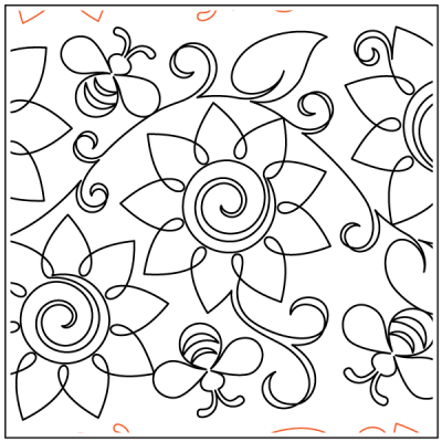 Sunny Bees UE – 14” Paper Pantograph - Maple Leaf Quilting Company Ltd.