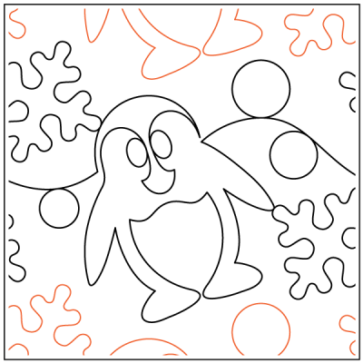 Tux - 8.75” Paper Pantograph - Maple Leaf Quilting Company Ltd.