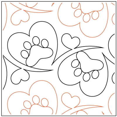 Woof - 8” Paper Pantograph - Maple Leaf Quilting Company Ltd.