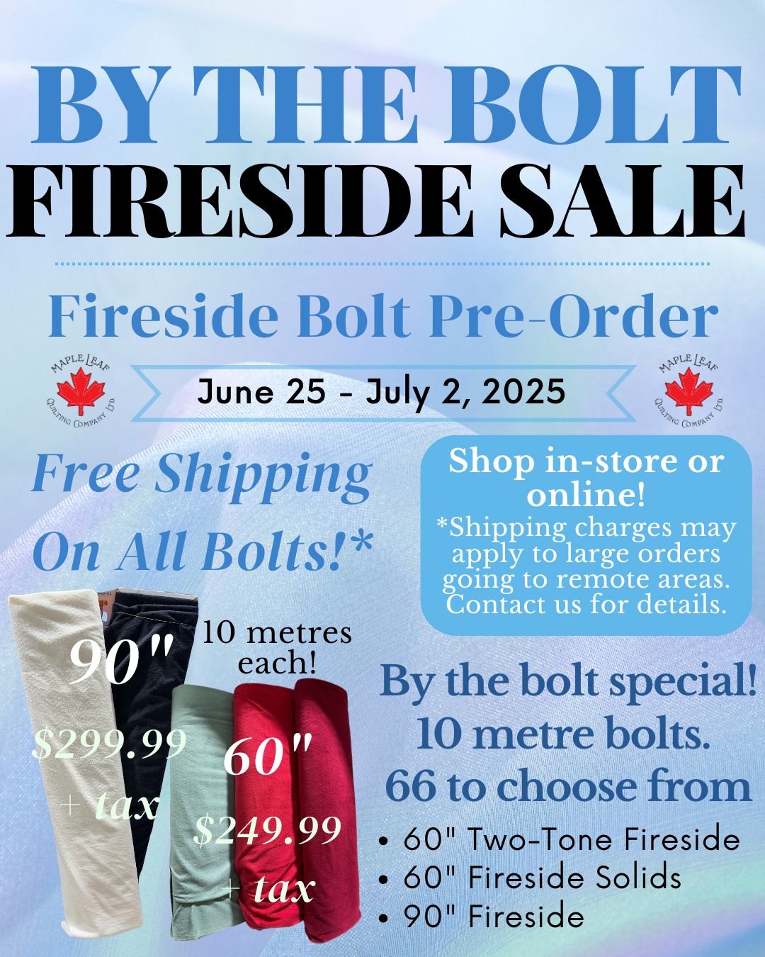 Fireside By the Bolt - Maple Leaf Quilting Company Ltd. 