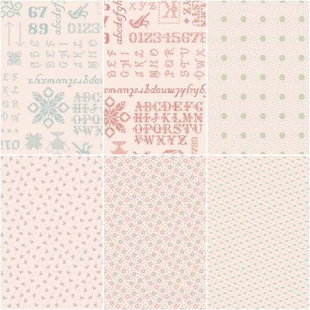 1 yard Bundle Latte Lori Holt - Piece & Plenty (6pcs/bundle) - Maple Leaf Quilting Company Ltd.