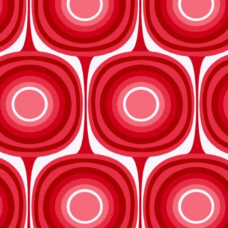 Red-White Squircle Design 108" Cotton (1219W-80) – Sold in UNITS of ¼ metre