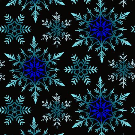 Black Multi Snowflakes 108