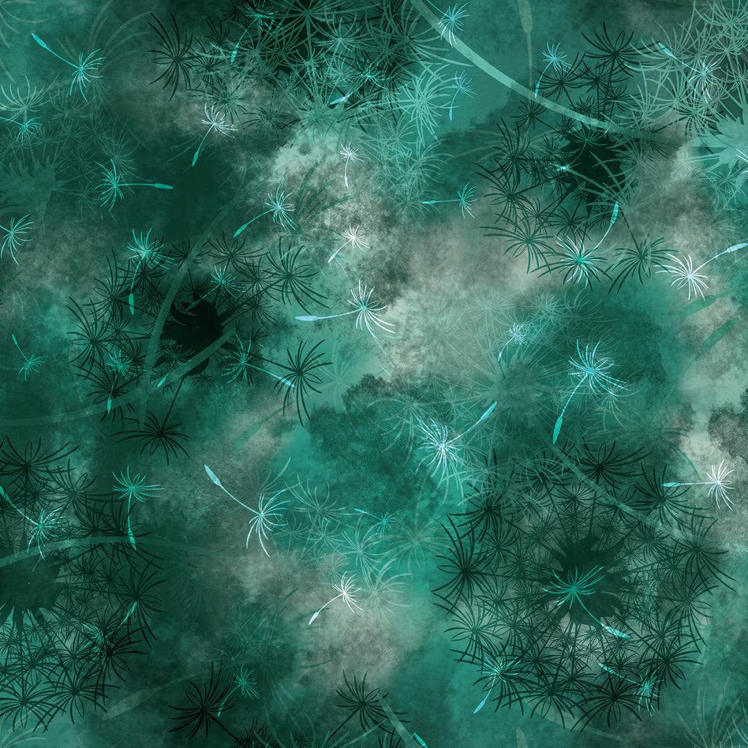 Dandelion Dreams - Emerald Green | 108" Cotton