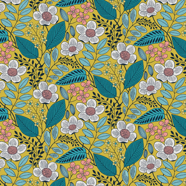 Blooming Color 2 Yellow Fat Quarter Bundle | Fat Quarter Package 5pcs (FQBC2BX-Yel)