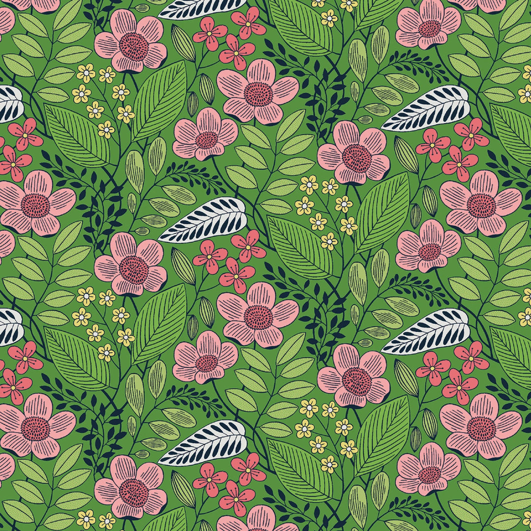 Blooming Color 2 Green Fat Quarter Bundle | Fat Quarter Package 6pcs (FQBC2BX-GRE)